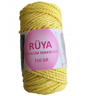 Çanta Aksesuar 3 Büküm Makrome İpi Sarı No:7