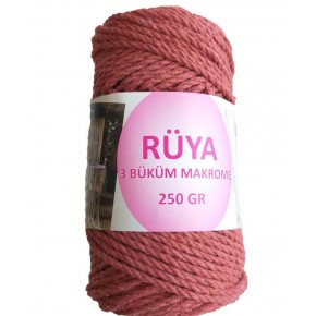 Çanta Aksesuar 3 Büküm Makrome İpi Taba Renk No:10