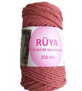 Çanta Aksesuar 3 Büküm Makrome İpi Taba Renk No:10