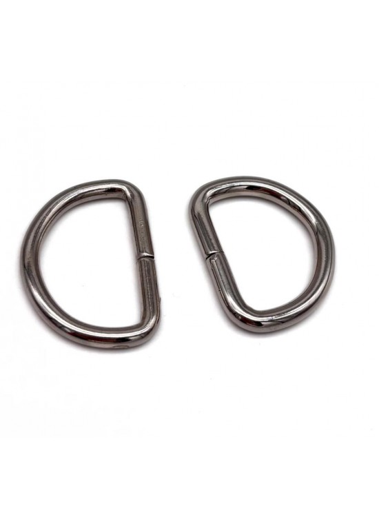 Çanta Aksesuar 2.5 cm Gümüş Renk Çift D Halka