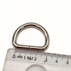 Çanta Aksesuar 2.5 cm Gümüş Renk Çift D Halka