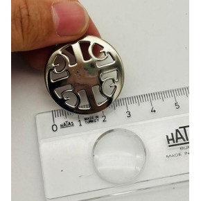 Çanta Aksesuar 3 Cm Gümüş Renk Yuvarlak Plaka Süs