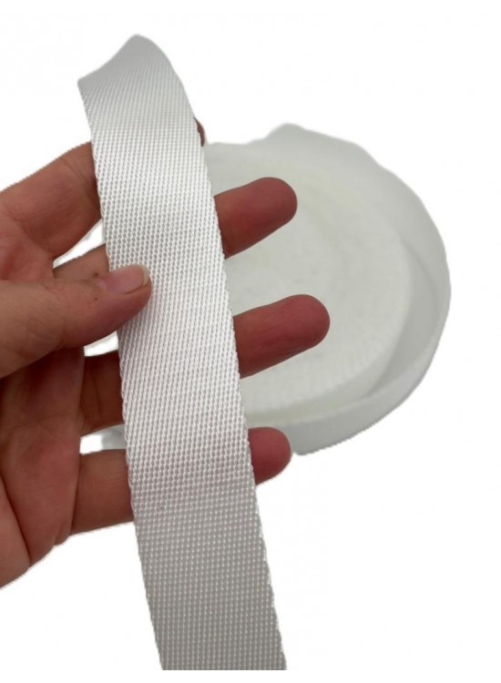 Çanta Aksesuar 3 Cm Polyester Kolon 1 Metre Beyaz