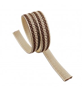 Çanta Aksesuar 3 cm Polyester Kolon Bej Kahverengi Simli 1 Metre