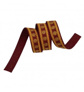 Çanta Aksesuar 3 cm Polyester Kolon Bordo Gold Simli 1 Metre