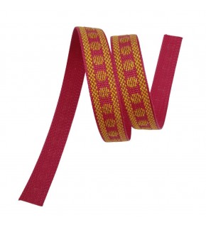 Çanta Aksesuar 3 cm Polyester Kolon Fuşya Gold Simli 1 Metre