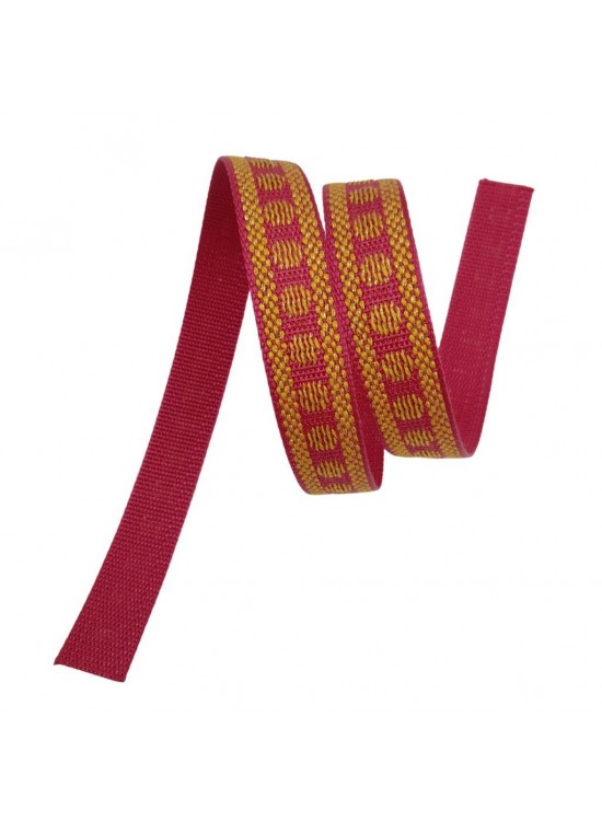 Çanta Aksesuar 3 cm Polyester Kolon Fuşya Gold Simli 1 Metre