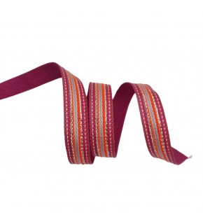 Çanta Aksesuar 3 cm Polyester Kolon Fuşya Gümüş Simli 1 Metre