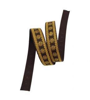 Çanta Aksesuar 3 cm Polyester Kolon Kahverengi Gold Simli 1 Metre