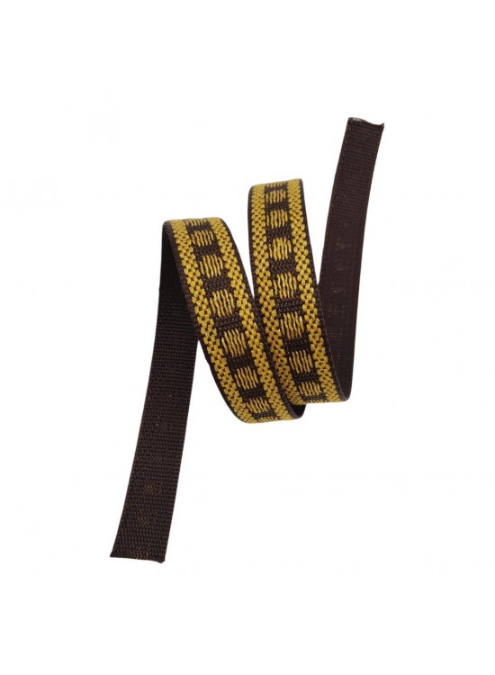 Çanta Aksesuar 3 cm Polyester Kolon Kahverengi Gold Simli 1 Metre