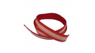 Çanta Aksesuar 3 cm Polyester Kolon Kırmızı Gümüş Simli 1 Metre Çanta Aksesuar 3 cm Polyester Kolon Kırmızı Gümüş Simli 1 Metre