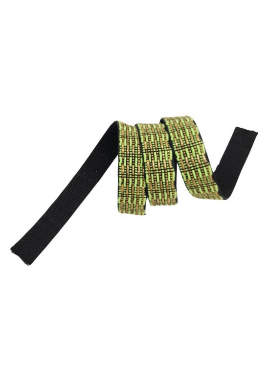 Çanta Aksesuar 3 cm Polyester Kolon Neon Yeşil Gold Simli 1 Metre