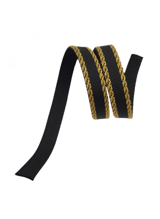 Çanta Aksesuar 3 cm Polyester Kolon Siyah Gold No:2 Simli 1 Metre
