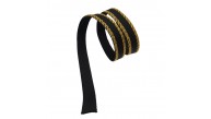 Çanta Aksesuar 3 cm Polyester Kolon Siyah Gold No:2 Simli 1 Metre