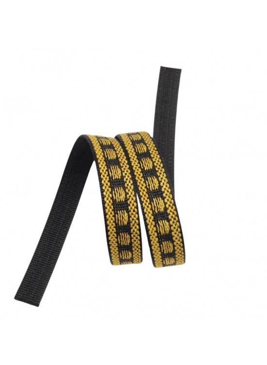 Çanta Aksesuar 3 cm Polyester Kolon Siyah Gold Simli 1 Metre