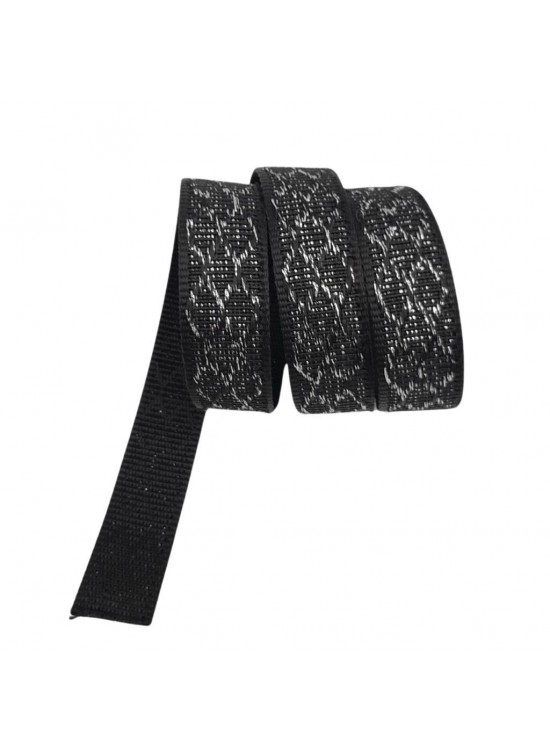 Çanta Aksesuar 3 cm Polyester Kolon Siyah Gümüş Simli 1 Metre Çanta Aksesuar 3 cm Polyester Kolon Siyah Gümüş Simli 1 Metre