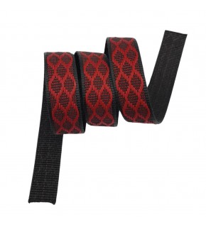 Çanta Aksesuar 3 cm Polyester Kolon Siyah Kırmızı 1 Metre