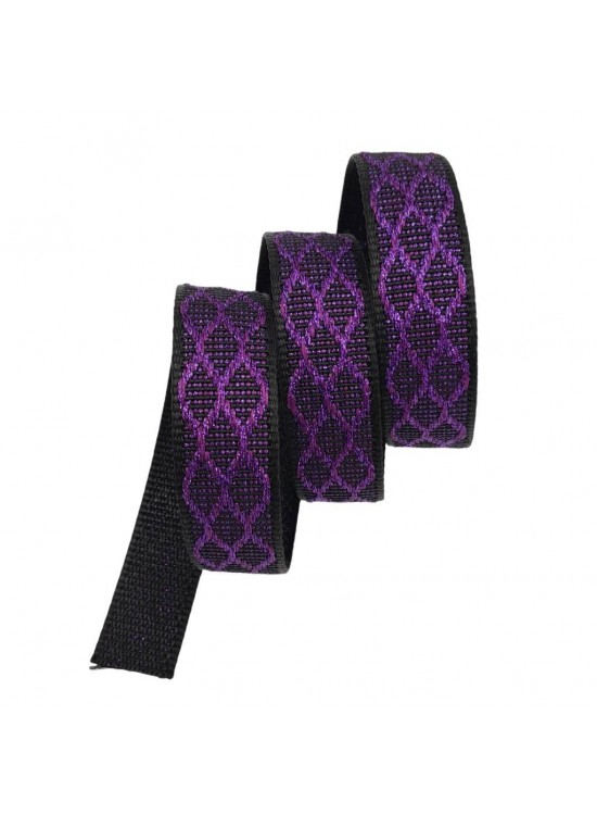 Çanta Aksesuar 3 cm Polyester Kolon Siyah Mor Simli 1 Metre Çanta Aksesuar 3 cm Polyester Kolon Siyah Mor Simli 1 Metre