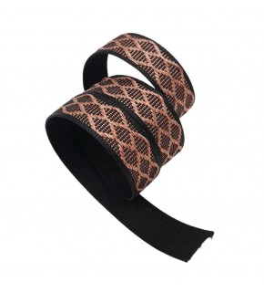 Çanta Aksesuar 3 cm Polyester Kolon Siyah Pembe Simli 1 Metre