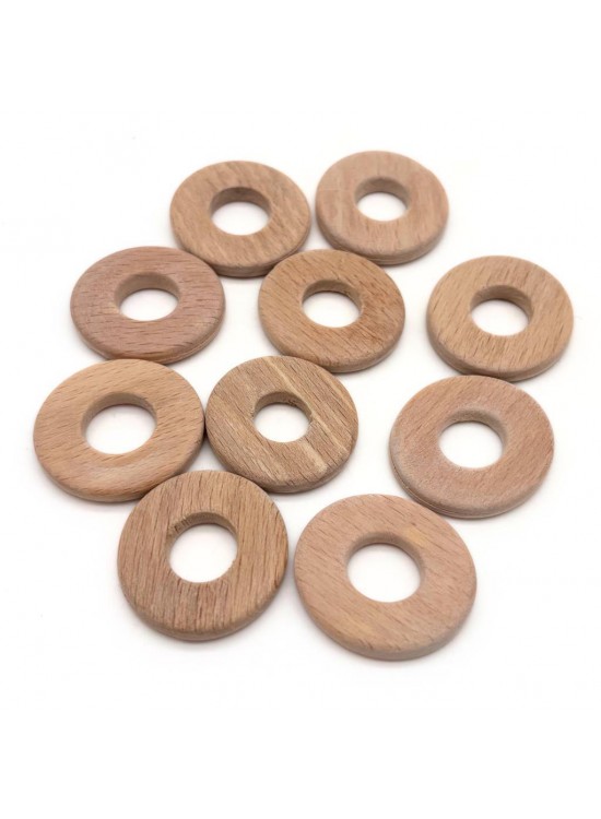 Çanta Aksesuar 3 cm Yassı Ahşap Halka 10 adet