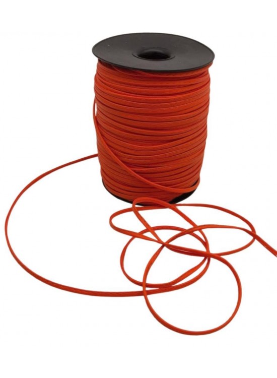 Çanta Aksesuar 3 Mm Turuncu Renk Suni Deri İp 2 metre