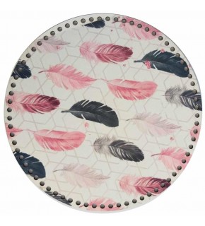 Çanta Aksesuar 30 Cm Çapında Resimli Ahşap Tepsi Tabanı No5