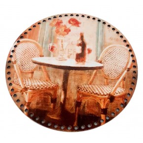 Çanta Aksesuar 30 Cm Çapında Resimli Ahşap Tepsi Tabanı Yeni Ny11