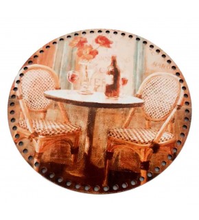 Çanta Aksesuar 30 Cm Çapında Resimli Ahşap Tepsi Tabanı Yeni Ny11