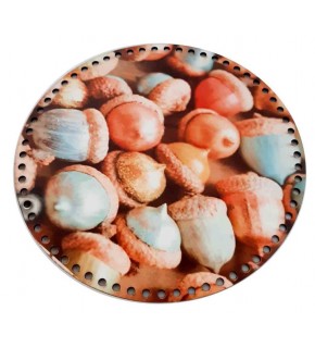 Çanta Aksesuar 30 Cm Çapında Resimli Ahşap Tepsi Tabanı Yeni Ny12