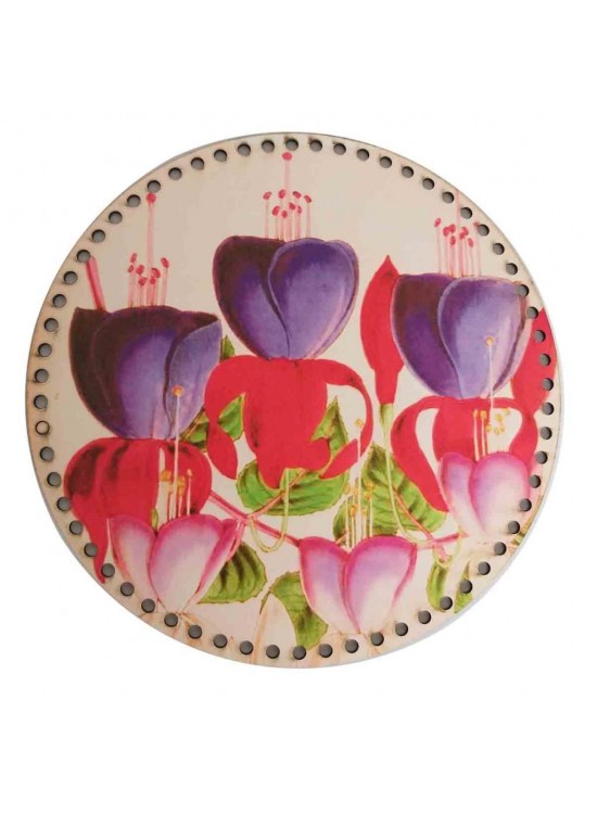 Çanta Aksesuar 30 Cm Çapında Resimli Ahşap Tepsi Tabanı Yeni Ny26