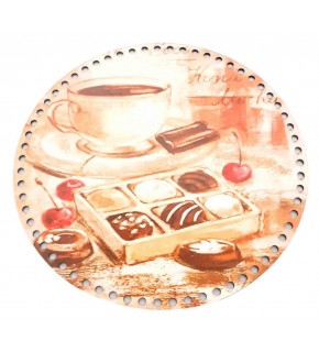 Çanta Aksesuar 30 Cm Çapında Resimli Ahşap Tepsi Tabanı Yeni Ny8