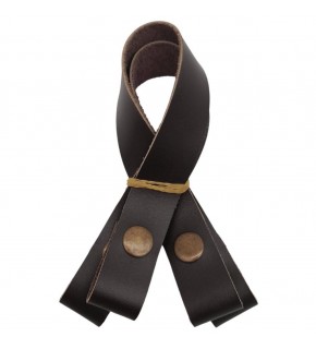 Çanta Aksesuar 30 cm Gerçek Deri Koyu Kahverengi Çıtçıtlı Sap Antik Metalli