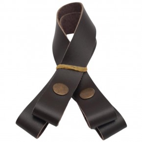 Çanta Aksesuar 30 cm Gerçek Deri Koyu Kahverengi Çıtçıtlı Sap Antik Metalli