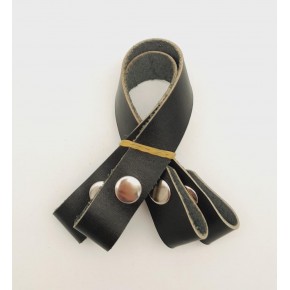 Çanta Aksesuar 30 cm Gerçek Deri Siyah Renk Çıtçıtlı Sap Gümüş Metalli