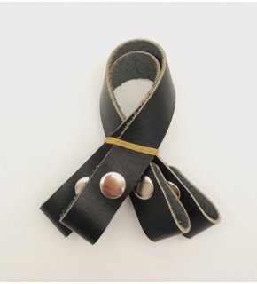 Çanta Aksesuar 30 cm Gerçek Deri Siyah Renk Çıtçıtlı Sap Gümüş Metalli