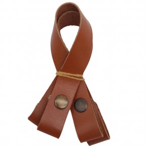 Çanta Aksesuar 30 cm Gerçek Deri Taba Renk Çıtçıtlı Sap Antik Metalli