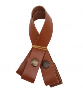 Çanta Aksesuar 30 cm Gerçek Deri Taba Renk Çıtçıtlı Sap Antik Metalli