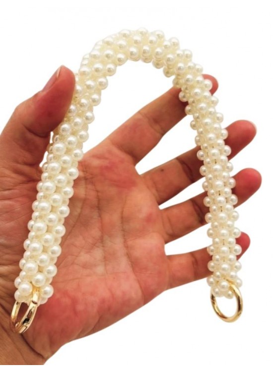 Çanta Aksesuar 31 cm Krem Boncuklu Kare Model Çanta Sapı Yaylı Halkalı Çanta Aksesuar 31 cm Krem Boncuklu Kare Model Çanta Sapı Yaylı Halkalı