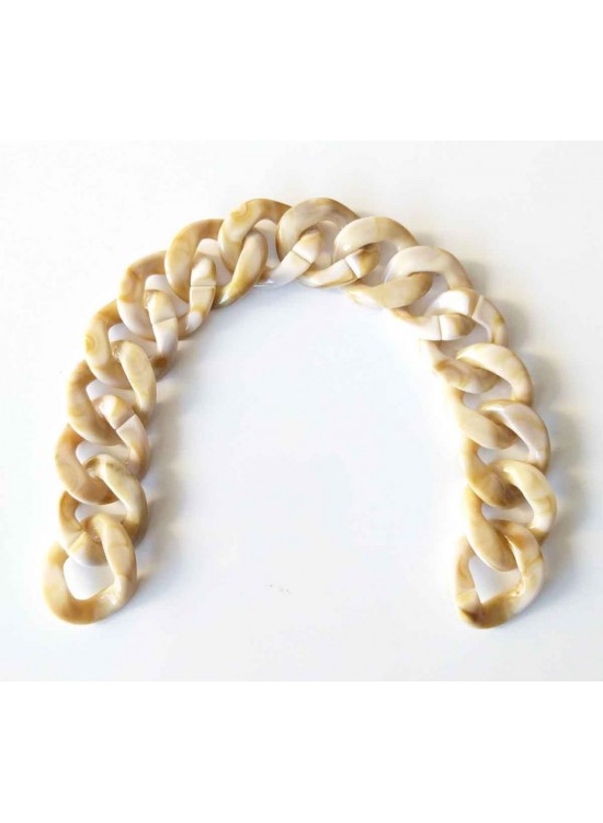 Çanta Aksesuar 35 Cm Akrilik Zincir Krem