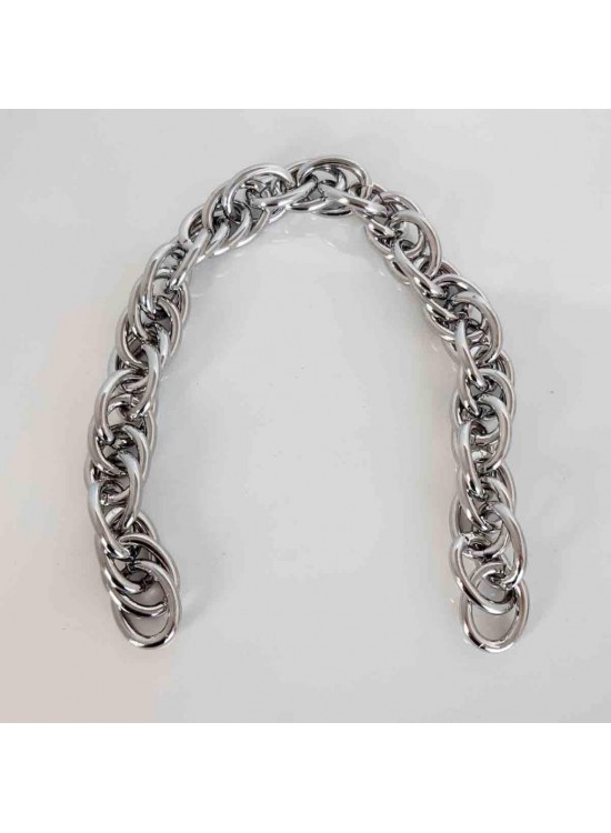 Çanta Aksesuar 35 Cm Çift Halka Döngülü Zincir Gümüş Renk