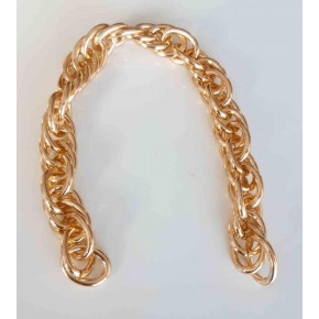 Çanta Aksesuar 35 Cm Çift Halka Döngülü Zincir Light Gold Renk