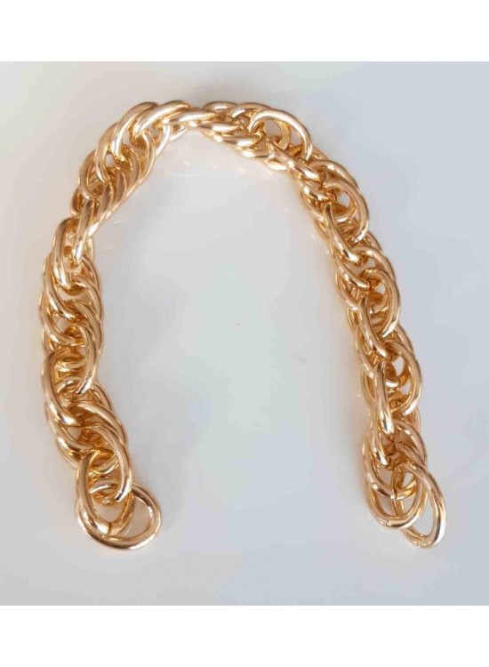 Çanta Aksesuar 35 Cm Çift Halka Döngülü Zincir Light Gold Renk