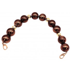 Çanta Aksesuar 35 Cm  İkili Bakır Yuvarlak Model  Çanta Sapı Light Metalli