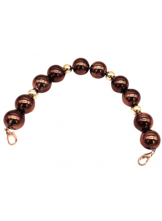 Çanta Aksesuar 35 Cm  İkili Bakır Yuvarlak Model  Çanta Sapı Light Metalli