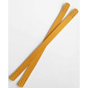 Çanta Aksesuar 35X2 Cm Gerçek Deri Çift Sap Hardal Sarı