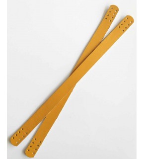 Çanta Aksesuar 35X2 Cm Gerçek Deri Çift Sap Hardal Sarı