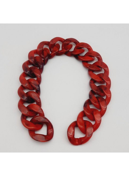 Çanta Aksesuar 37 cm Akrilik Kırmızı Renk Çanta Zinciri