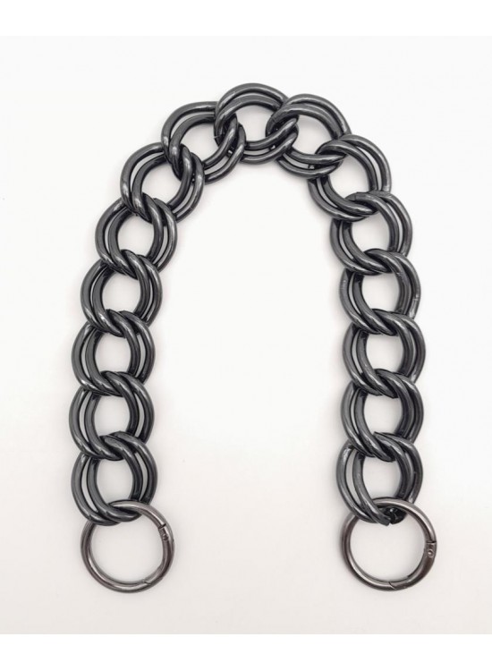 Çanta Aksesuar 38 cm Çift Halkalı Füme Renk Zincir