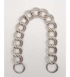 Çanta Aksesuar 38 cm Çift Halkalı Gümüş Renk Zincir