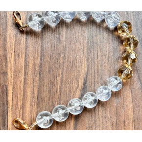 Çanta Aksesuar 38 Cm Şeffaf Yuvarlak-Bakır Petek Model  Çanta Sapı Light Metalli